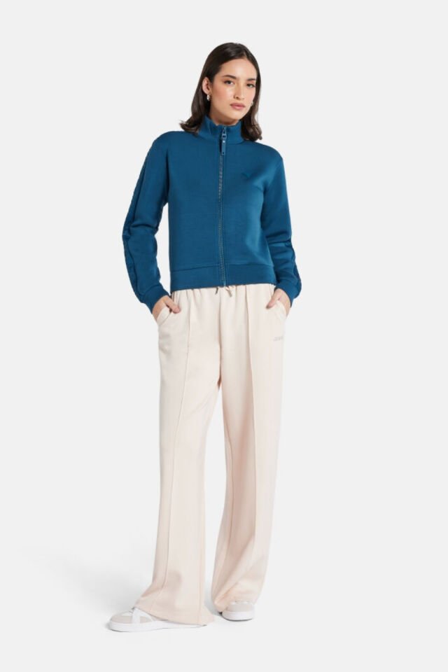 Guess Ön Fermuarlı Sweatshirt Mavi