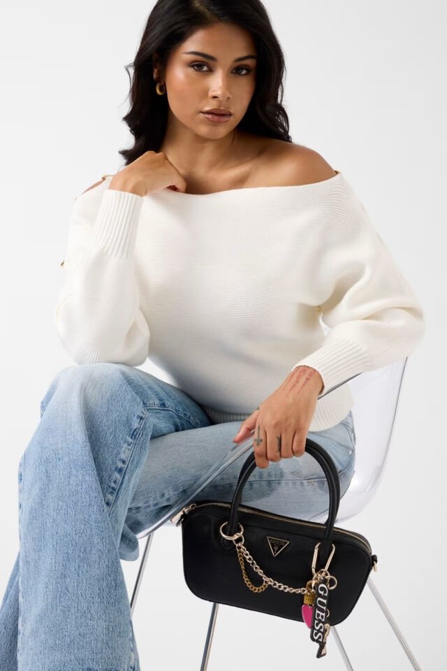 Guess Davina Charms El Çantası Siyah