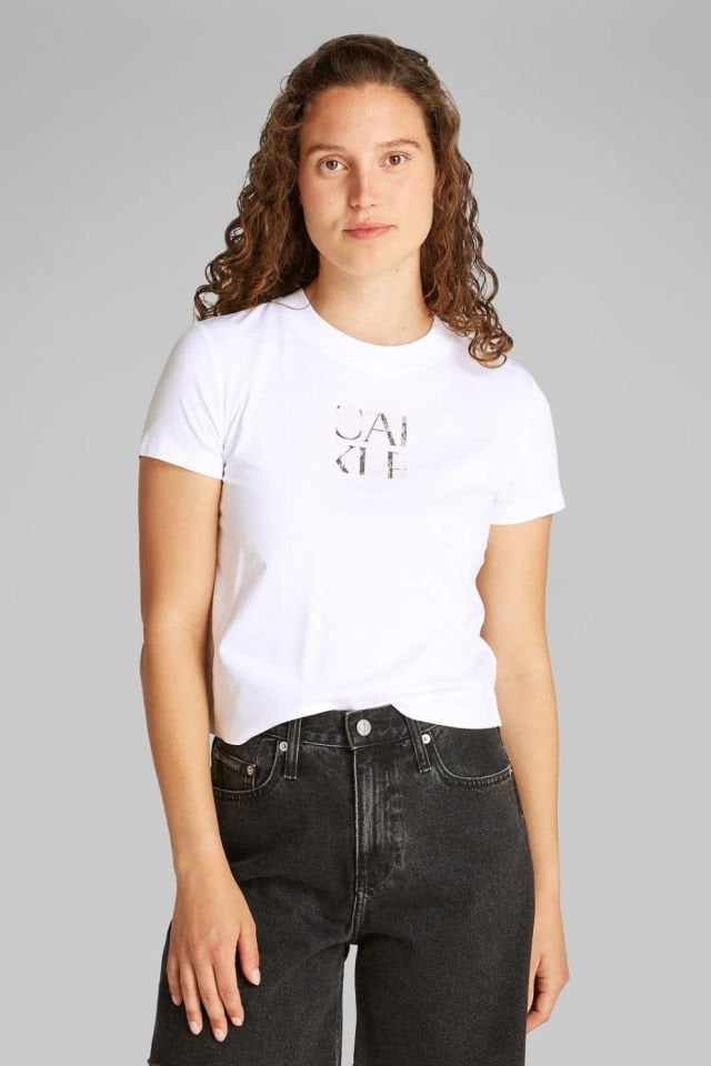 Calvin Klein Grafik Tişört Beyaz