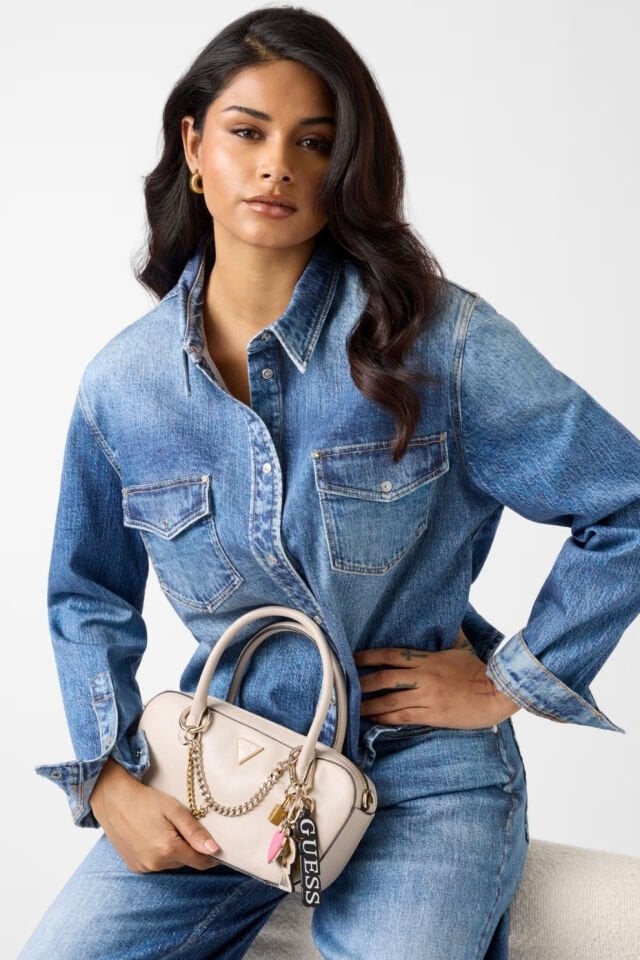 Guess Davina Charms El Çantası Bej