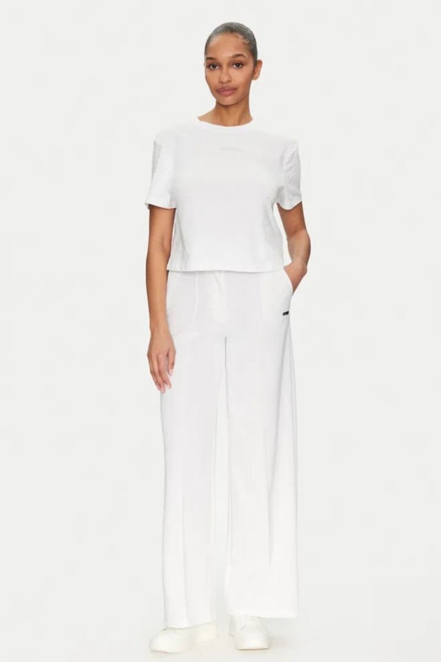 Guess Önü Taşlı Logolu T-shirt Beyaz