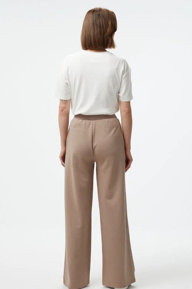 Guess Peony Logolu Straight Pantolon Bej