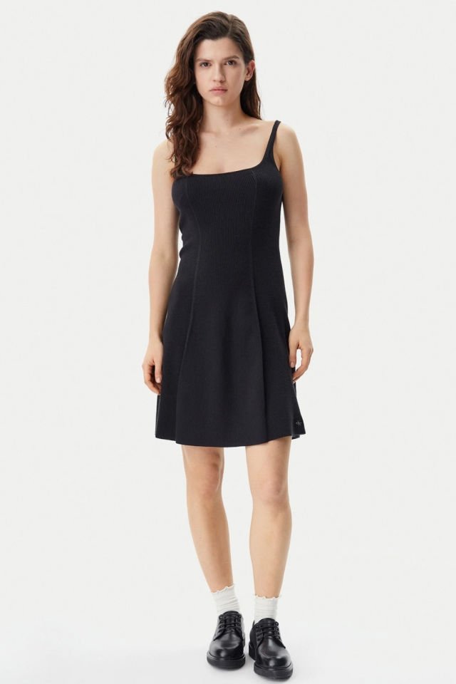 Calvin Klein Günlük Elbise Slim Fit Siyah