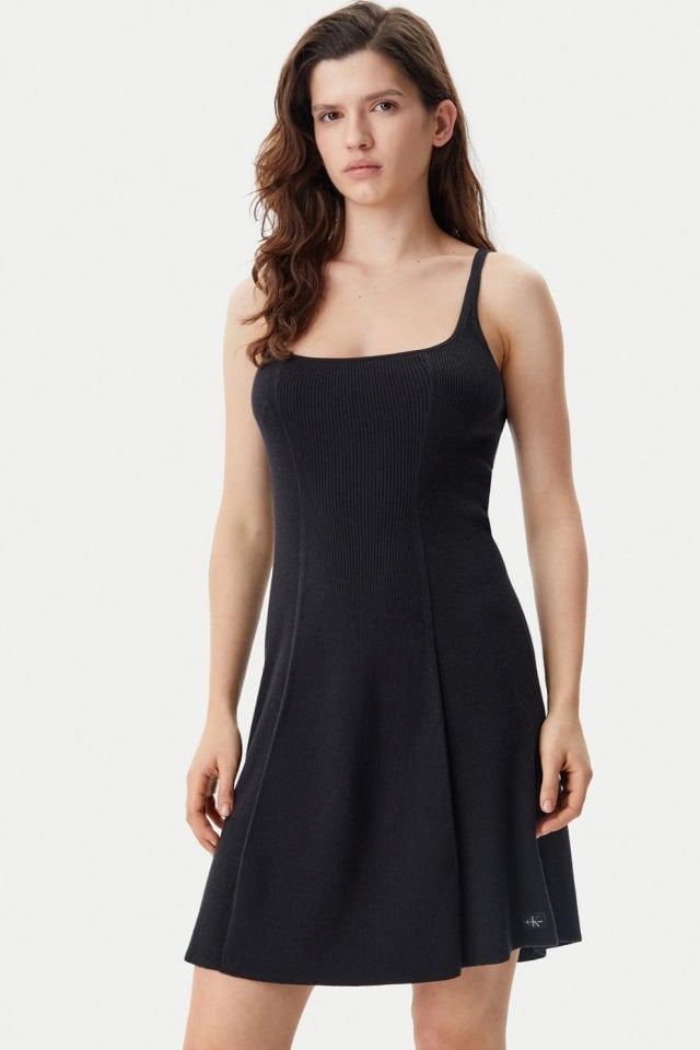 Calvin Klein Günlük Elbise Slim Fit Siyah