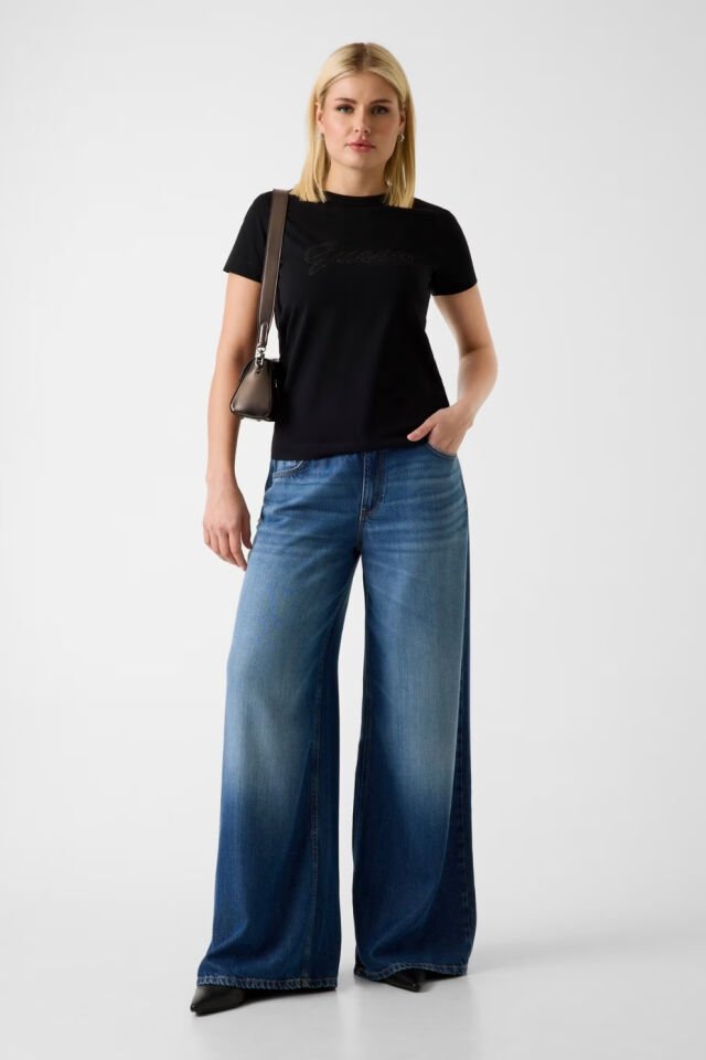 Guess Logo Tişört Siyah