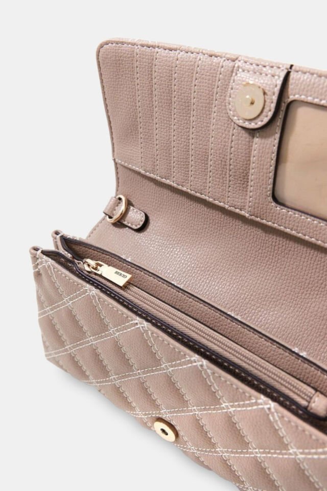 Guess Giully Kapitone Mini Çapraz Askılı Çanta  Bej