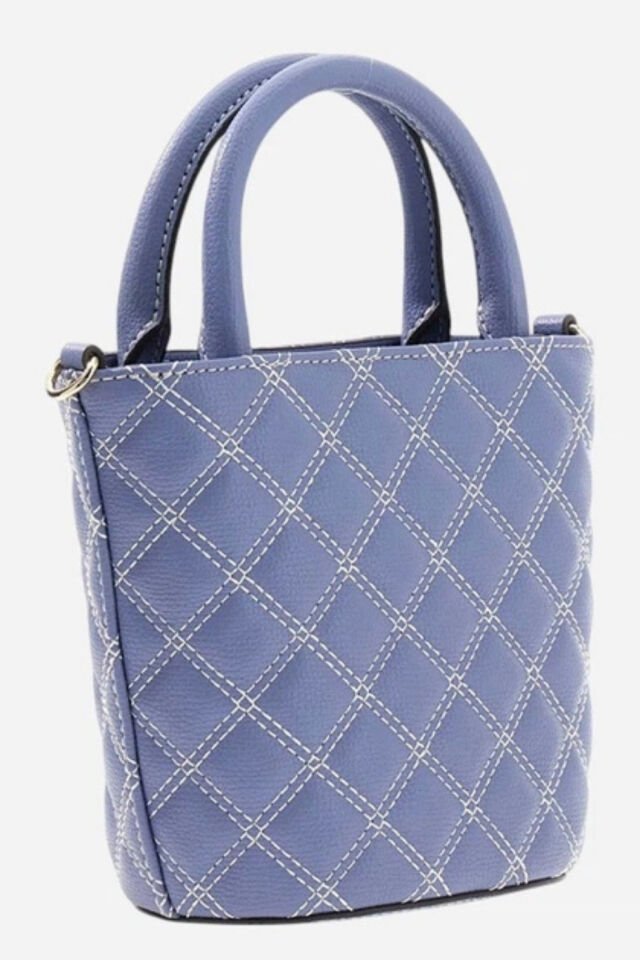 Guess Giully Kapitone Mini Bucket Çanta Açık Mavi