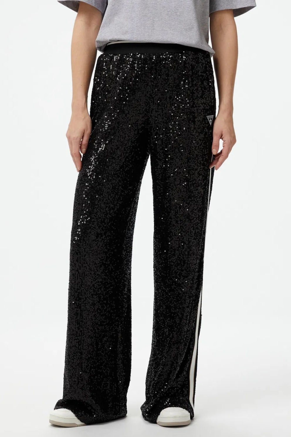 Guess Payetli Straight Pantolon Siyah