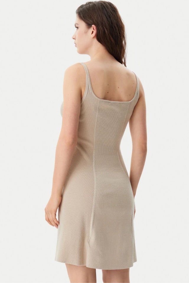 Calvin Klein Günlük Elbise Slim Fit Bej