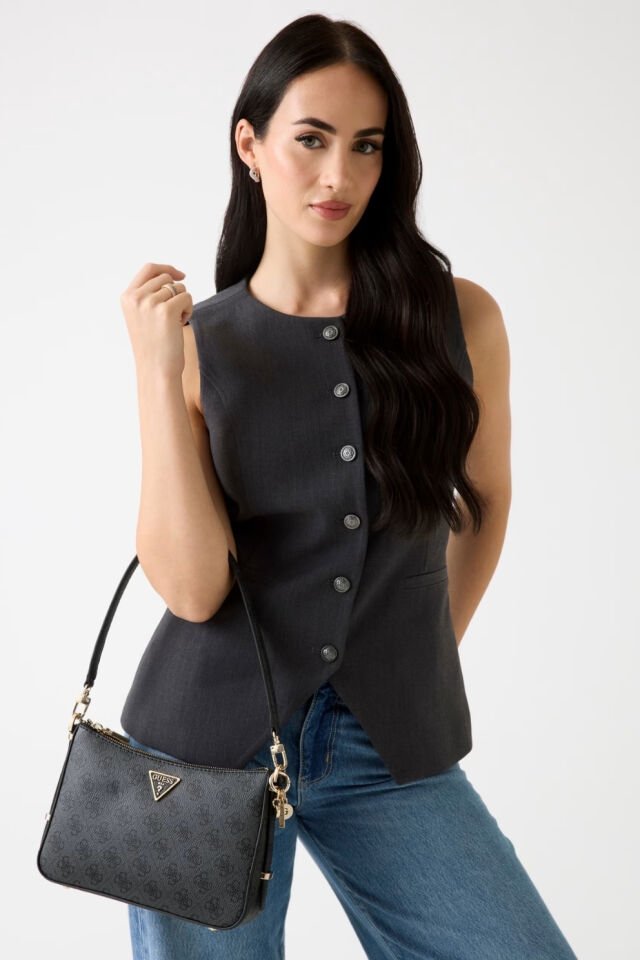Guess Erica 4G Logolu Mini Omuz Çantası Siyah