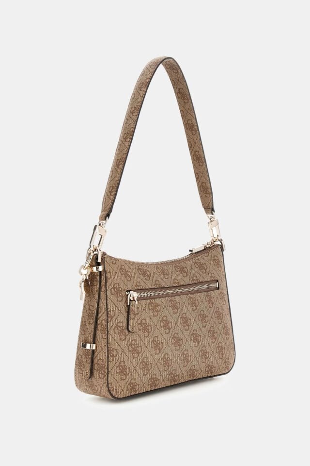 Guess Erica 4G Logolu Mini Omuz Çantası Açık Kahverengi