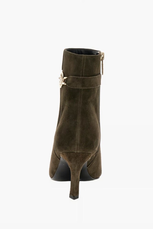 Guess Paislie Deri Yarım Bot Haki