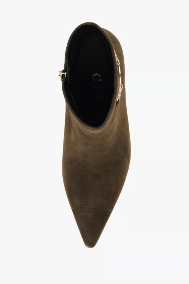 Guess Paislie Deri Yarım Bot Haki