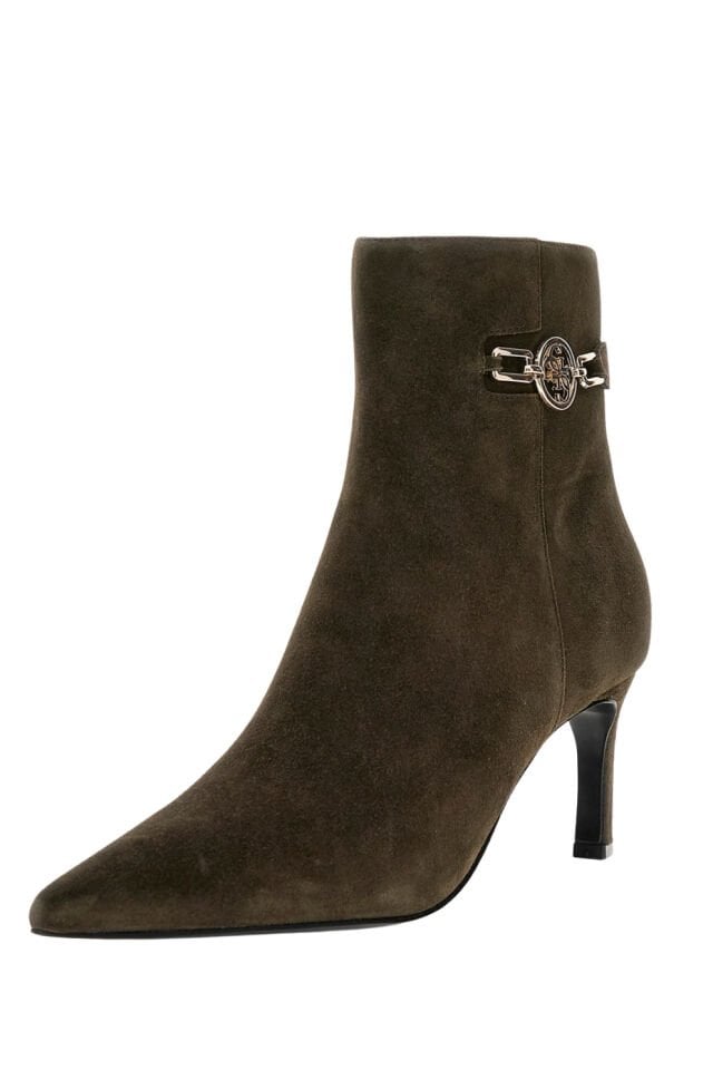 Guess Paislie Deri Yarım Bot Haki