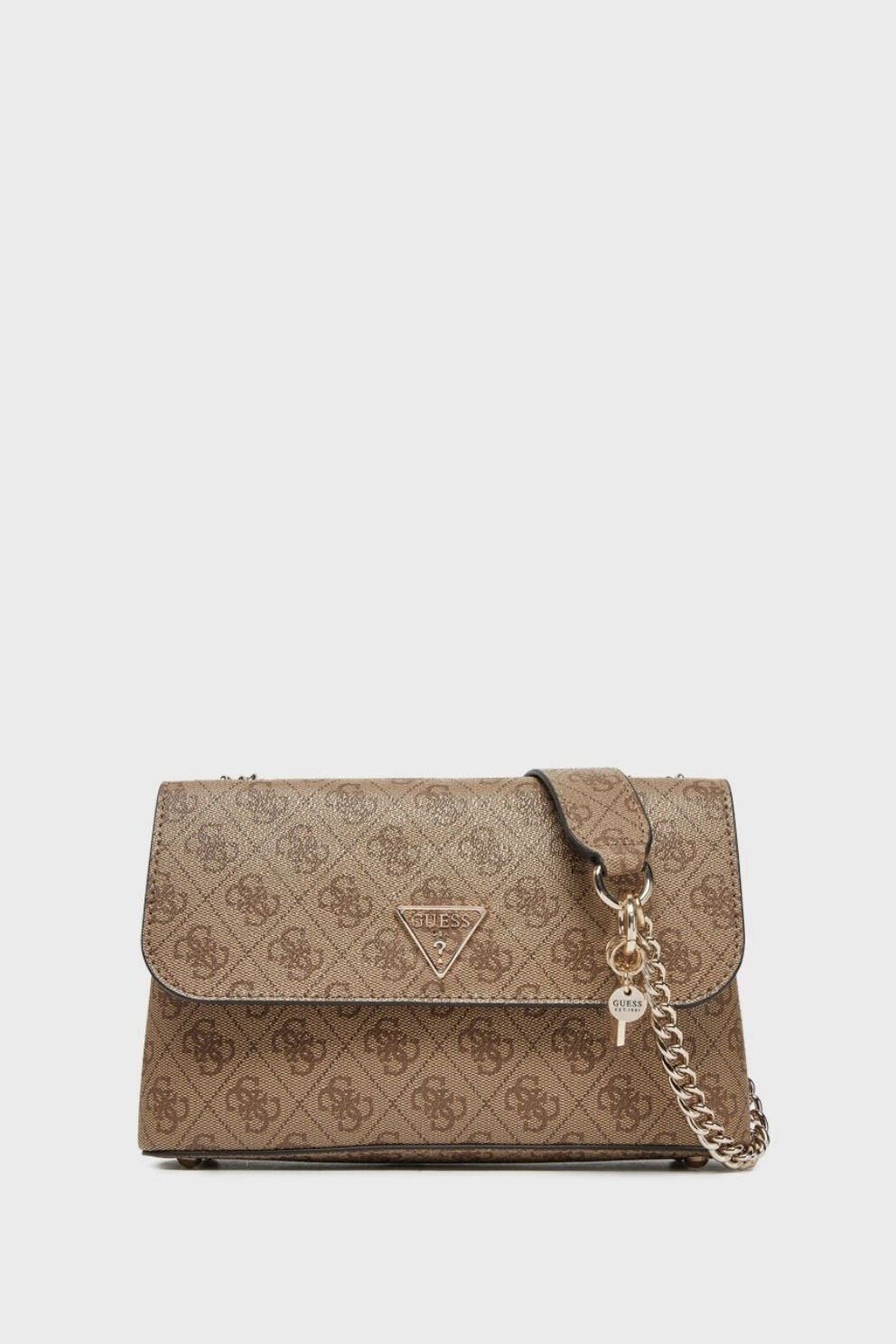Guess Eco 4G Logo Baskılı Ayarlanabilir Zincir Askılı  Bayan Çanta Kahve