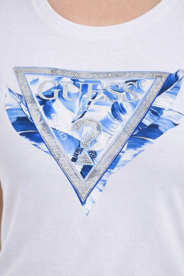 Jersey Pamuklu Slim Fit Logo Baskılı Bayan T Shirt