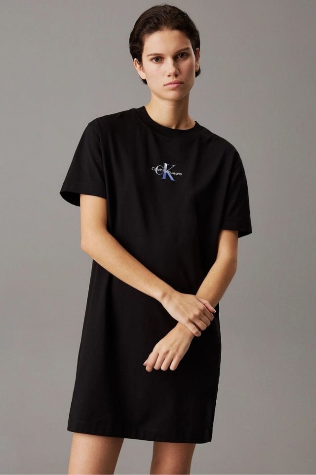 Calvin Klein Monogram Tişört Elbise Siyah