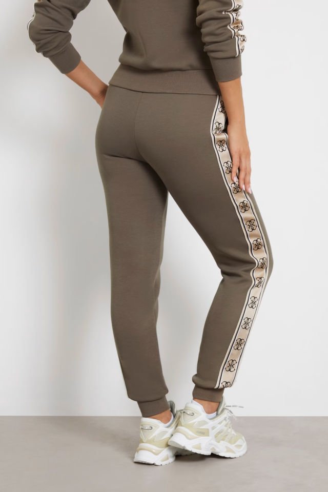 Guess Yanı Logolu Jogger Pantolon Kahverengi