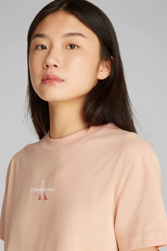 Calvin Klein Monogram Tişört Elbise Pembe