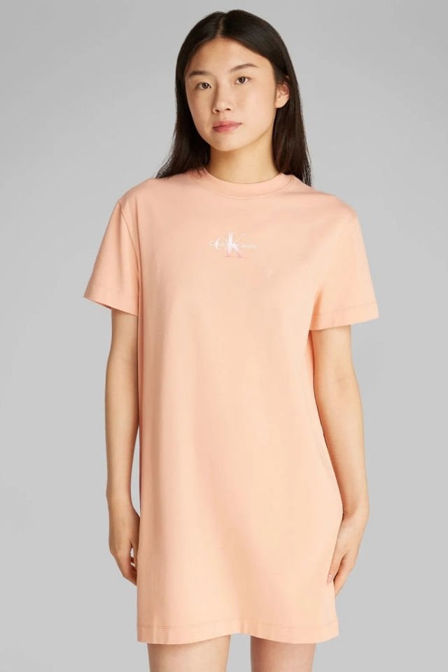 Calvin Klein Monogram Tişört Elbise Pembe