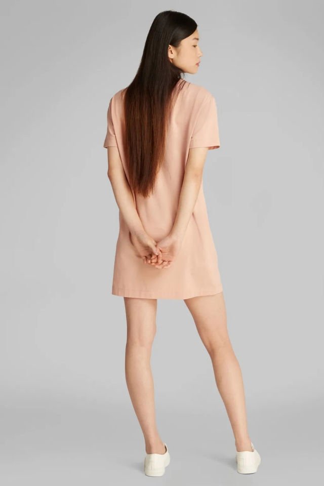 Calvin Klein Monogram Tişört Elbise Pembe