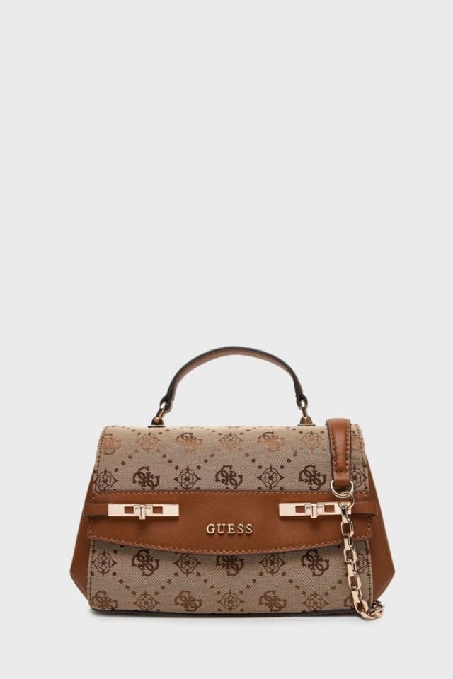Guess Melinda 4G Logolu Çıkarılabilir Askılı Bayan Çanta Kahve