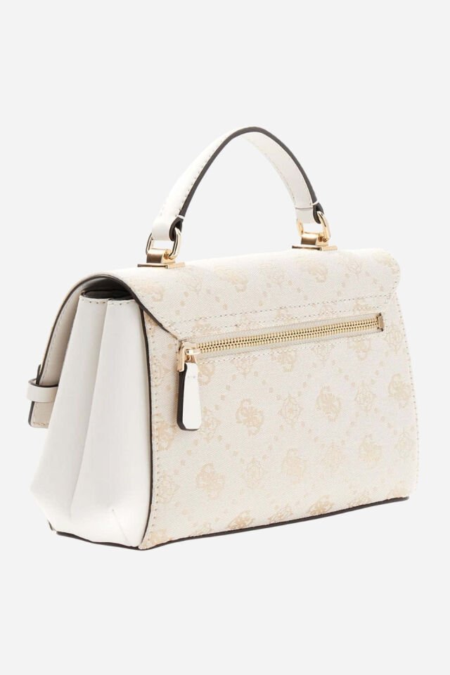Guess Melinda 4G Logolu Çıkarılabilir Askılı Bayan Çanta Krem