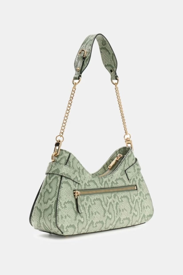 Guess Serenova Hayvan Desenli Omuz Çantası Açık Yeşil