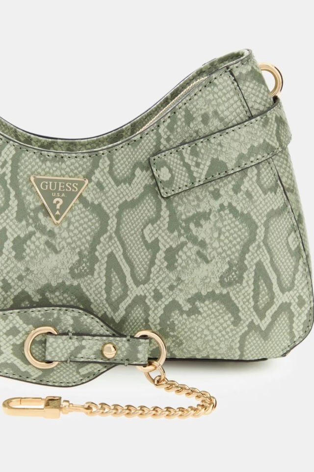 Guess Serenova Hayvan Desenli Omuz Çantası Açık Yeşil