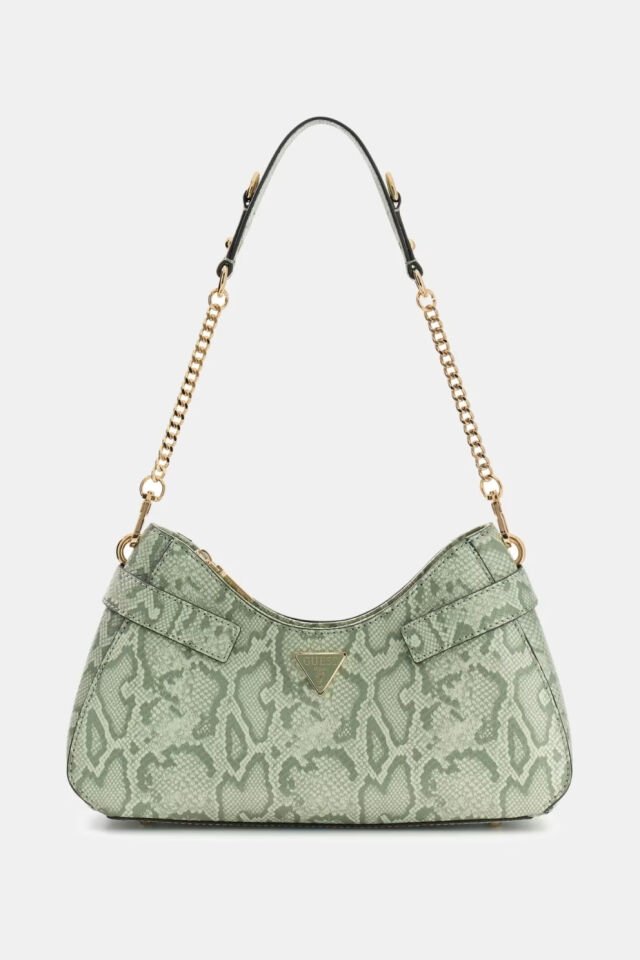 Guess Serenova Hayvan Desenli Omuz Çantası Açık Yeşil