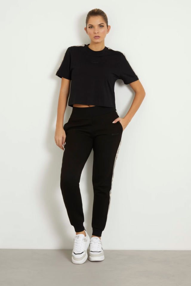Guess Yanı Logolu Jogger Pantolon Siyah