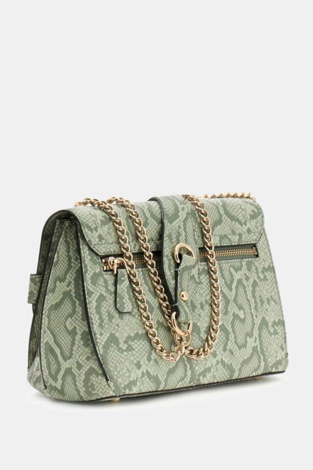 Guess Serenova Hayvan Desenli Omuz Çantası Açık Yeşil