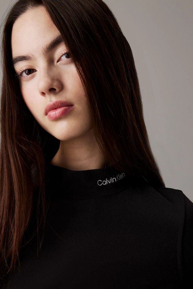 Calvin Klein Milano Jersey Uzun Kollu Elbise Siyah
