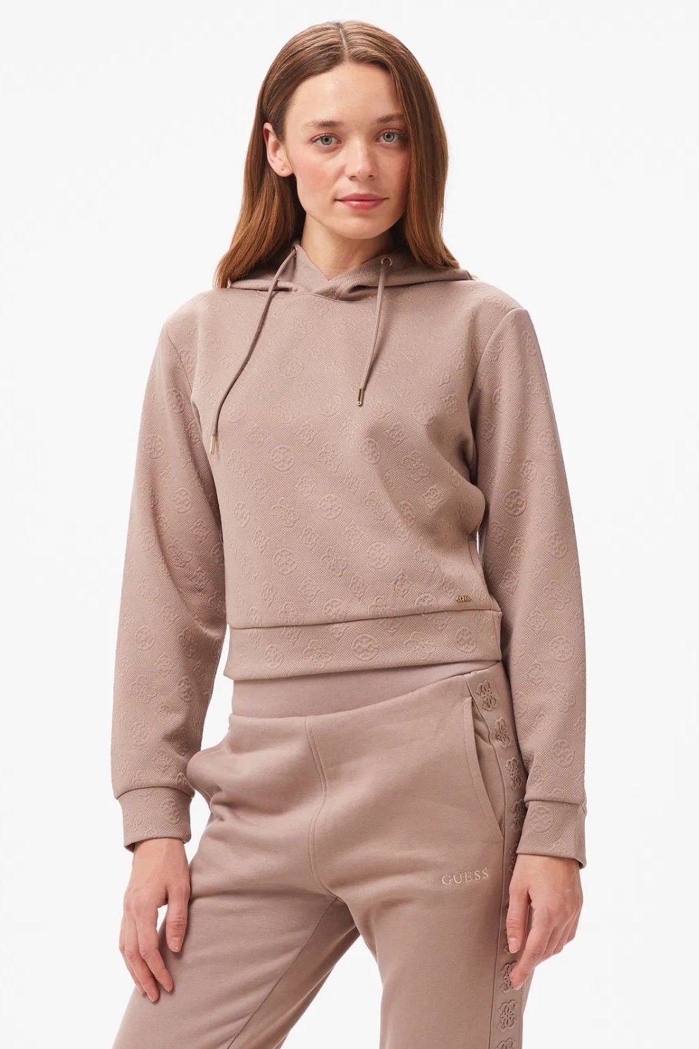 Guess Peony Logolu Sweatshirt Bej