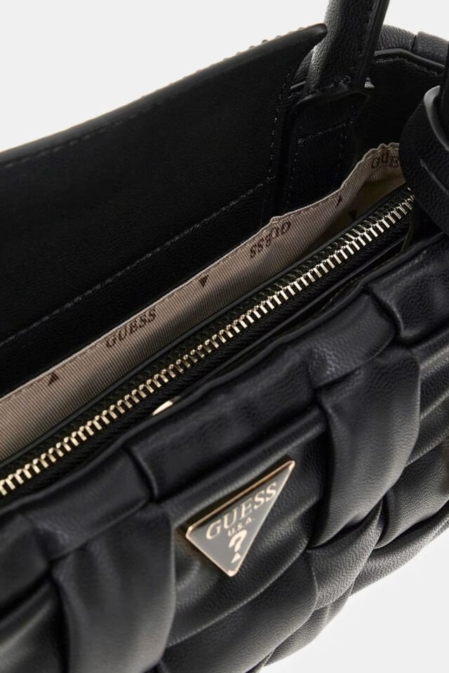 Guess Marion Hasır Mini Omuz Çantası Siyah