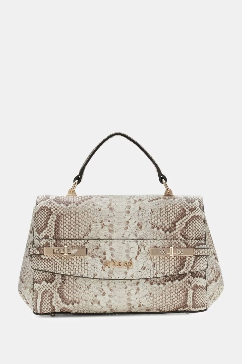 Guess Melinda Yılan Desenli El Çantası Bej
