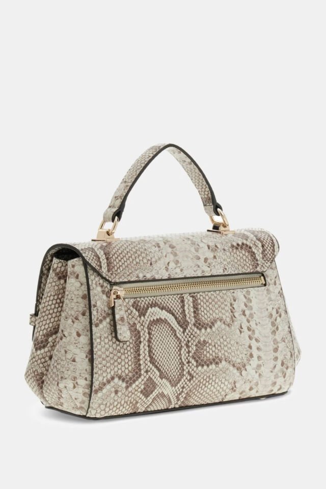 Guess Melinda Yılan Desenli El Çantası Bej