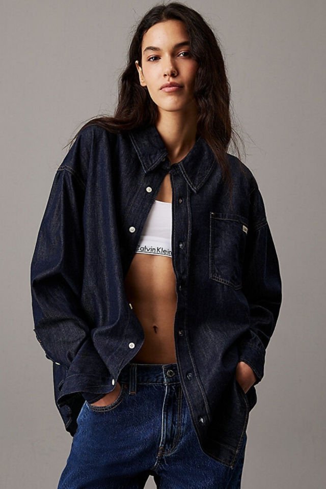 Calvin Klein Kadın Oversize Ls Denim Gömlek