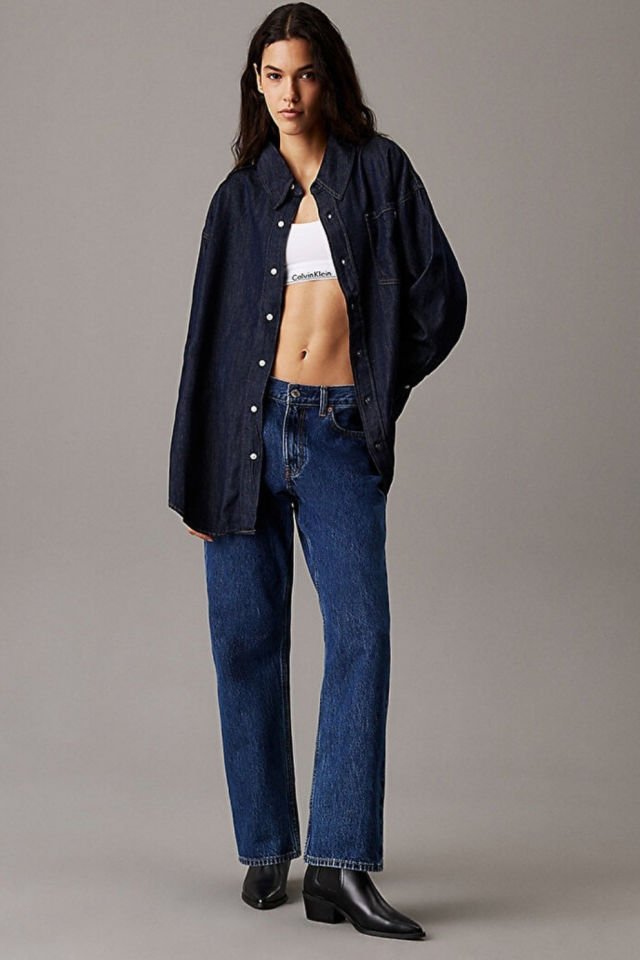 Calvin Klein Kadın Oversize Ls Denim Gömlek