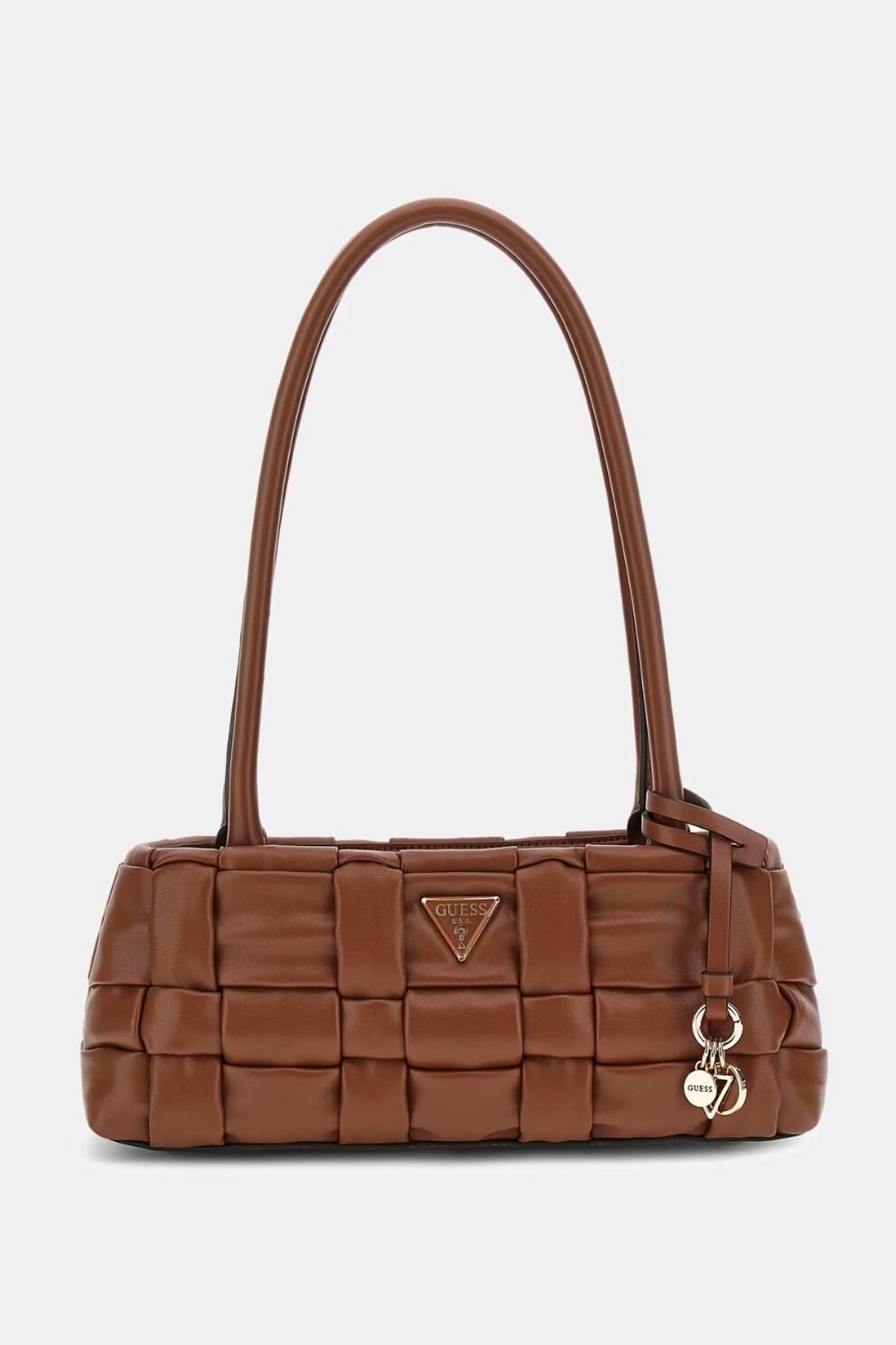 Guess Marion Hasır Mini Omuz Çantası Kahverengi