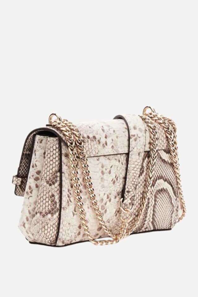 Guess Melinda Mini Dönüştürülebilir Çapraz Askılı Kapaklı Natural Omuz Çantası