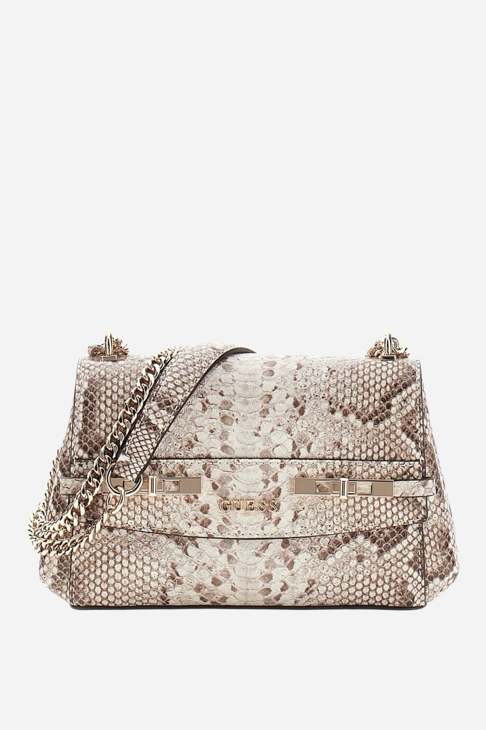 Guess Melinda Mini Dönüştürülebilir Çapraz Askılı Kapaklı Natural Omuz Çantası