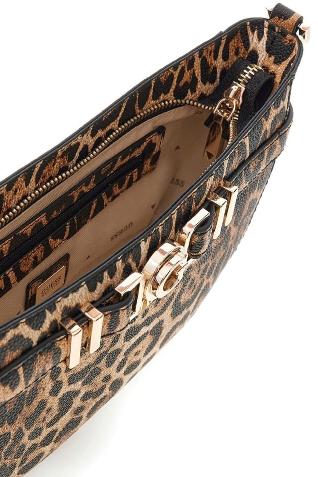 Guess Cirene Omuz Çantası, Leopar Desenli