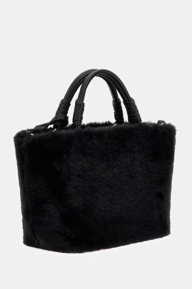 Guess Shaida Yapay Kürk Mini El Çantası Siyah