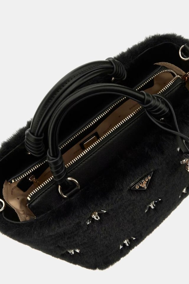 Guess Shaida Yapay Kürk Mini El Çantası Siyah