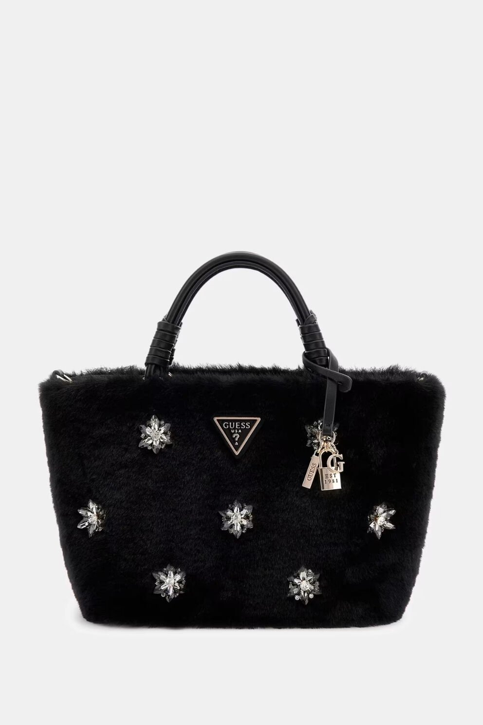 Guess Shaida Yapay Kürk Mini El Çantası Siyah