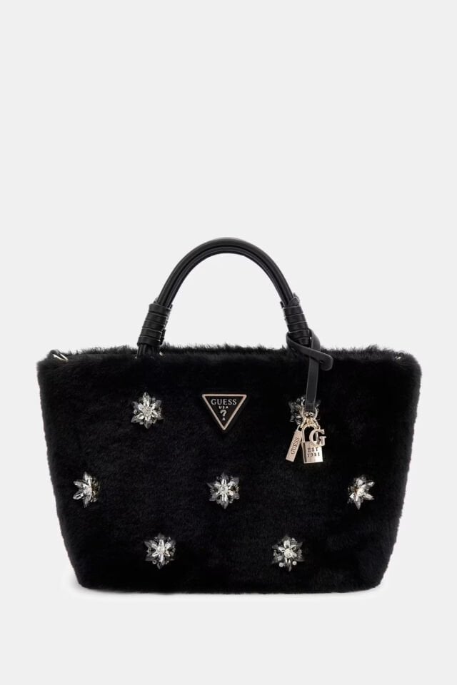 Guess Shaida Yapay Kürk Mini El Çantası Siyah