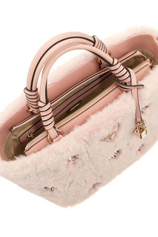Guess Shaida Yapay Kürk Mini El Çantası Pembe