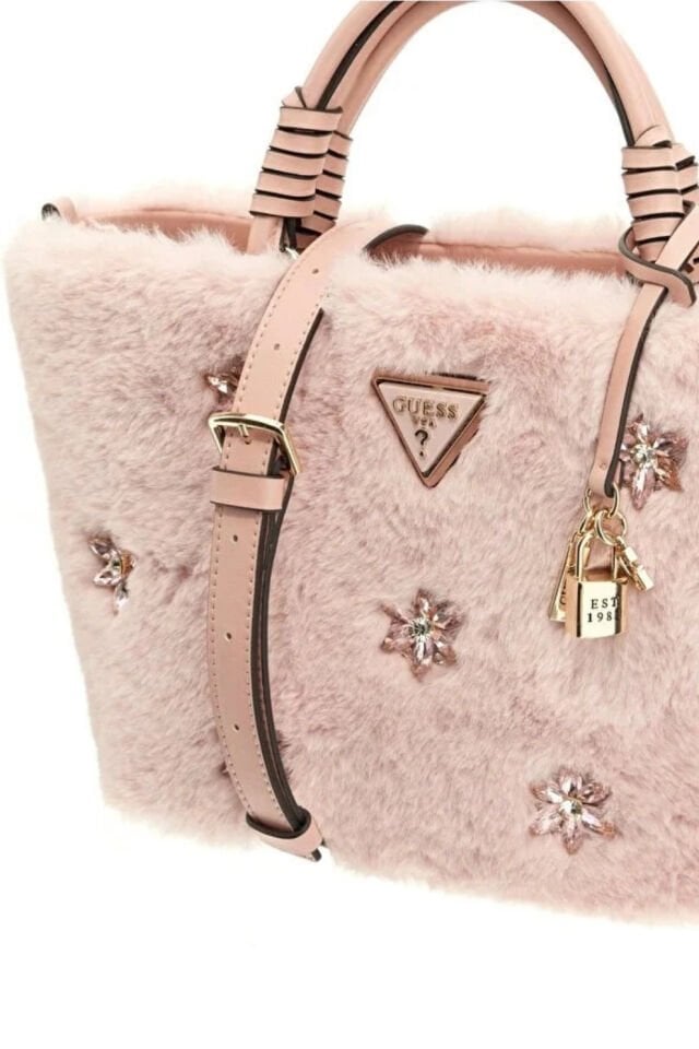 Guess Shaida Yapay Kürk Mini El Çantası Pembe