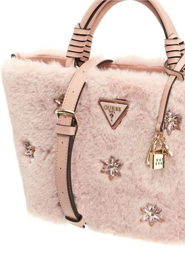 Guess Shaida Yapay Kürk Mini El Çantası Pembe